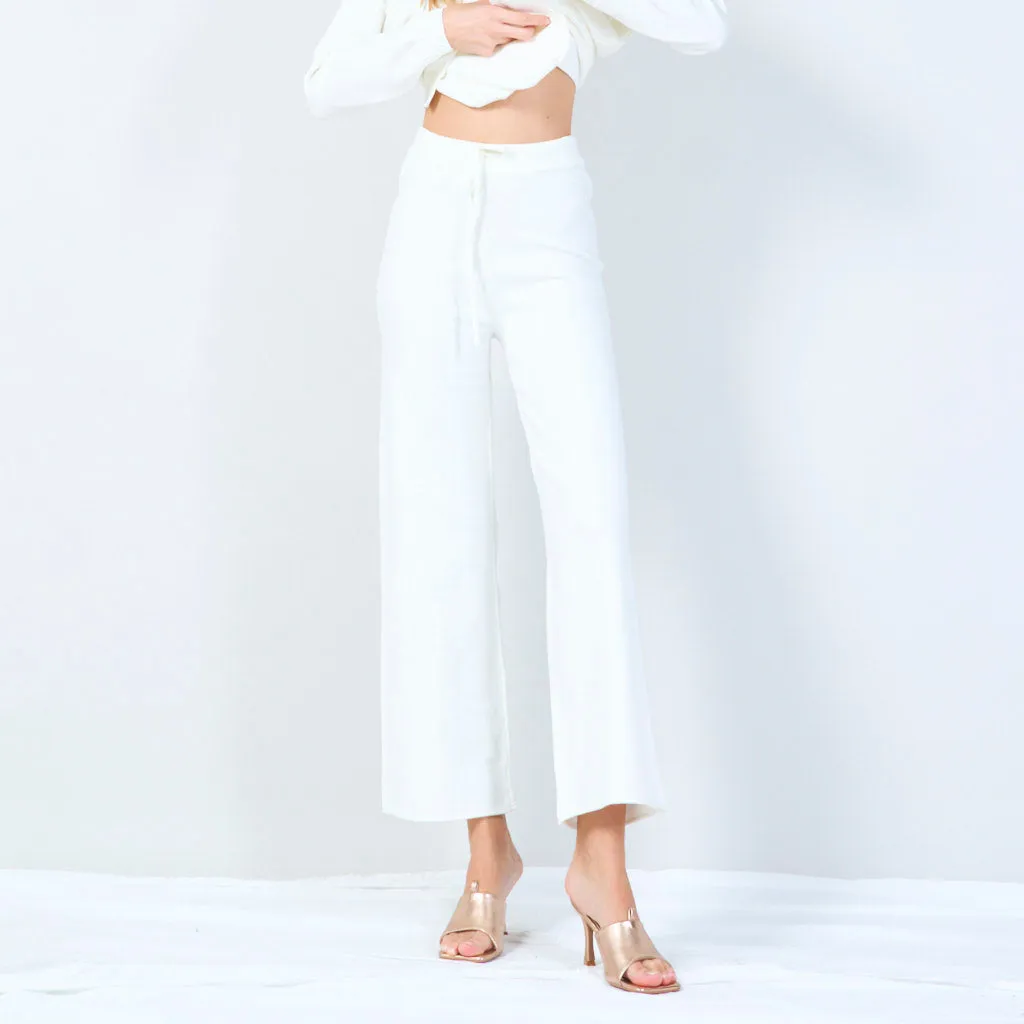 Ribbed high-neck knit set wholesale