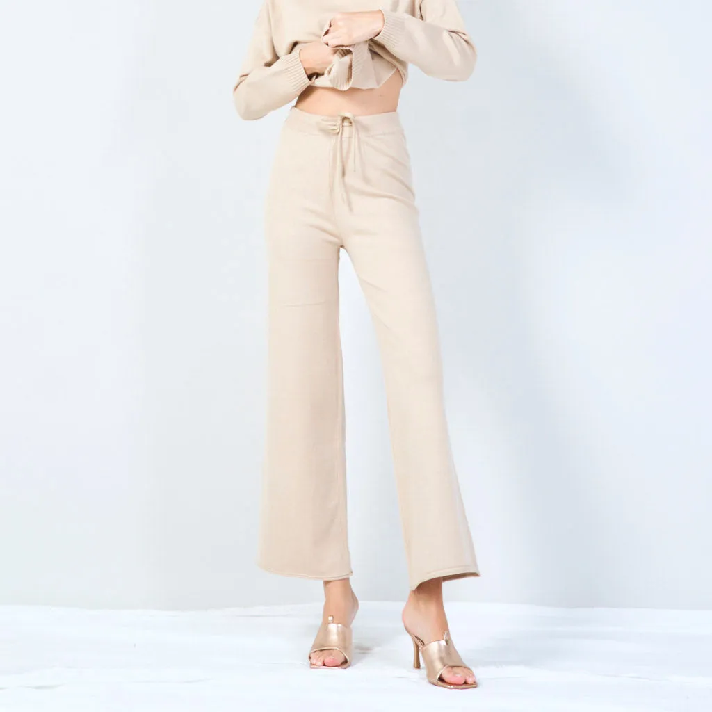 Ribbed high-neck knit set wholesale