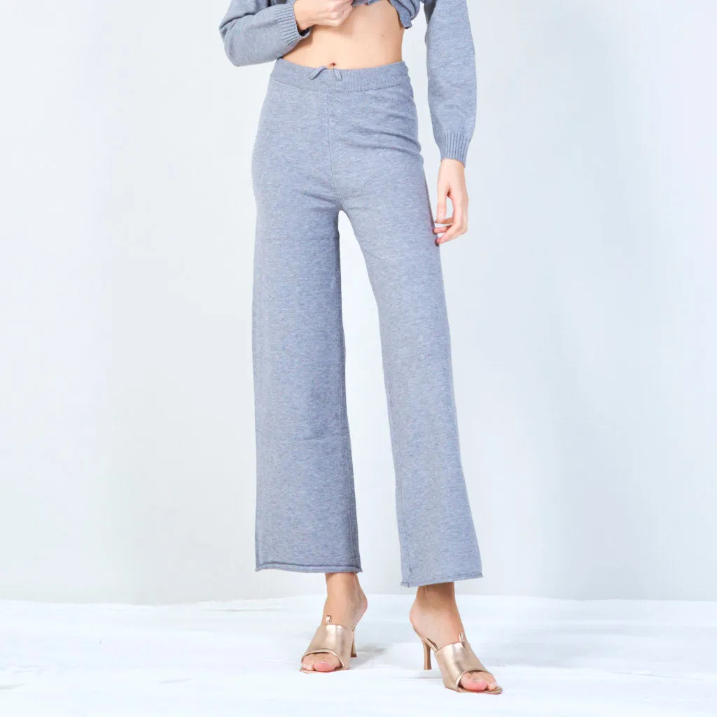 Ribbed high-neck knit set wholesale