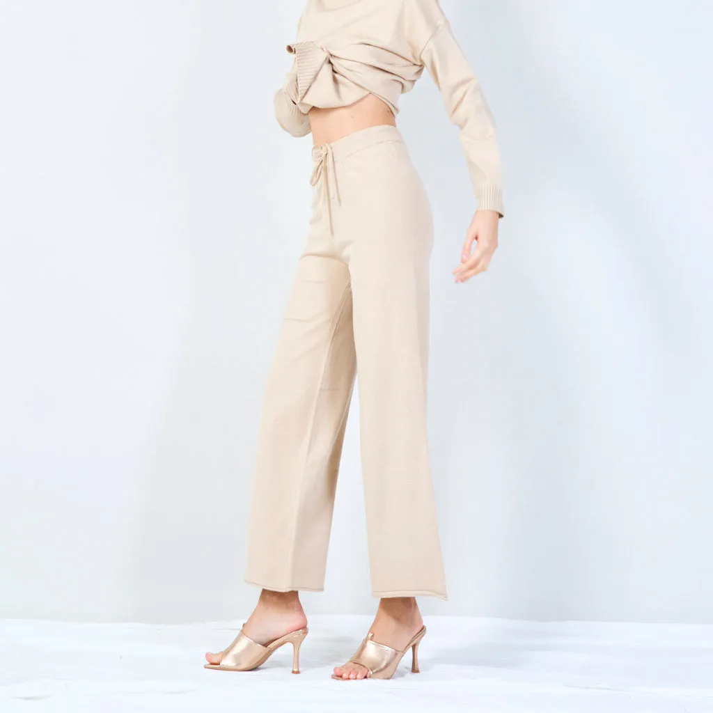 Ribbed high-neck knit set wholesale