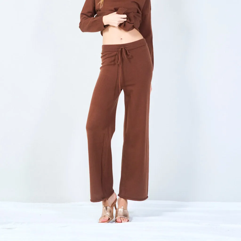 Ribbed high-neck knit set wholesale