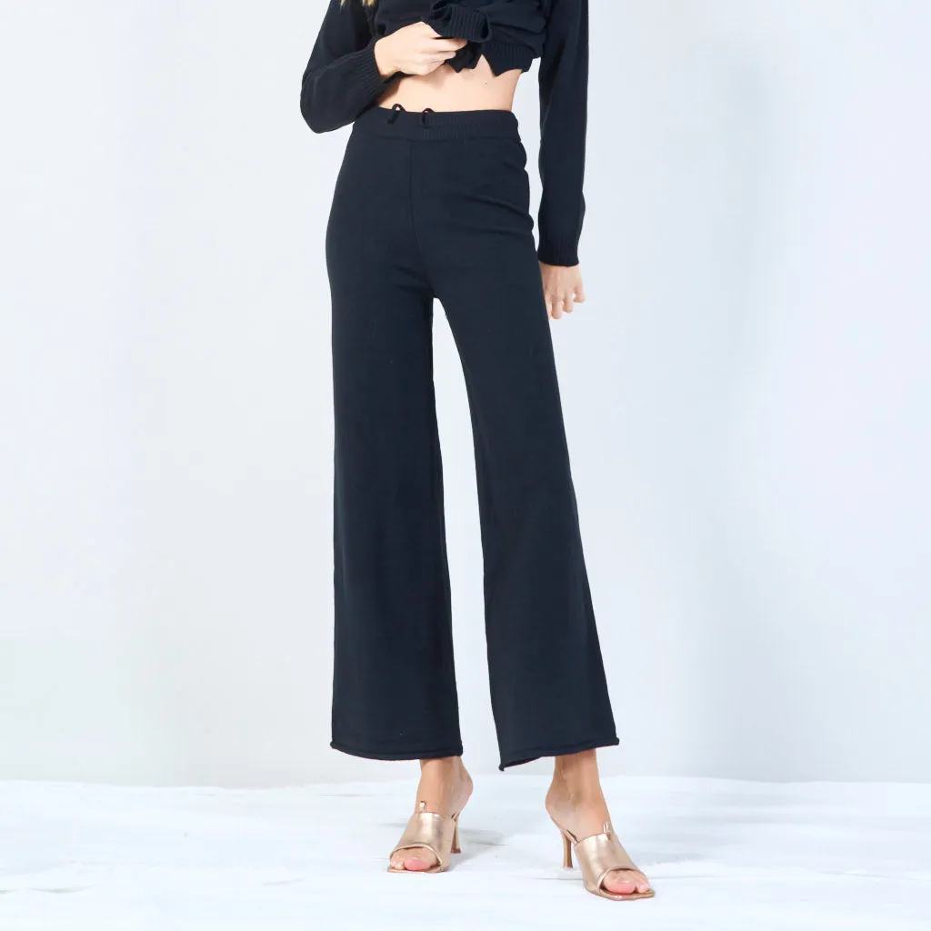 Ribbed high-neck knit set wholesale