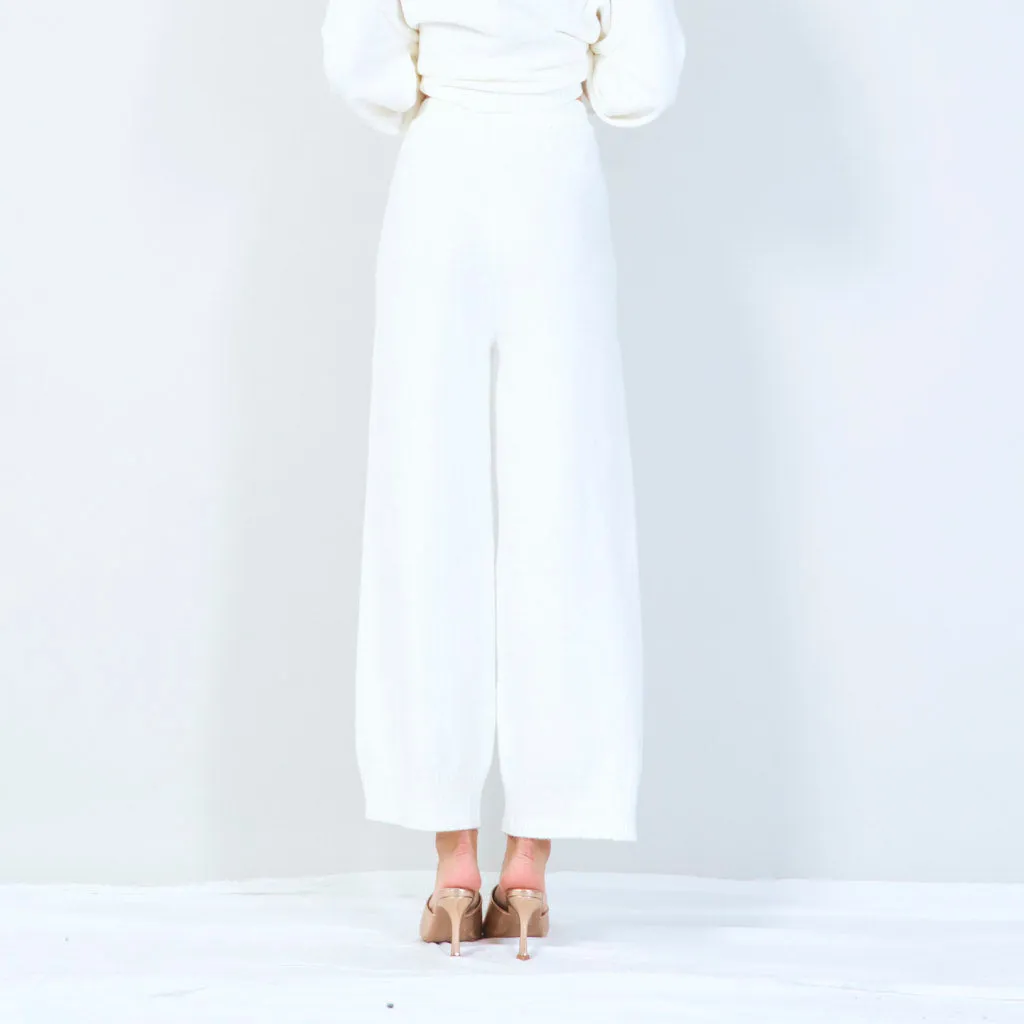 Ribbed high-neck knit set wholesale