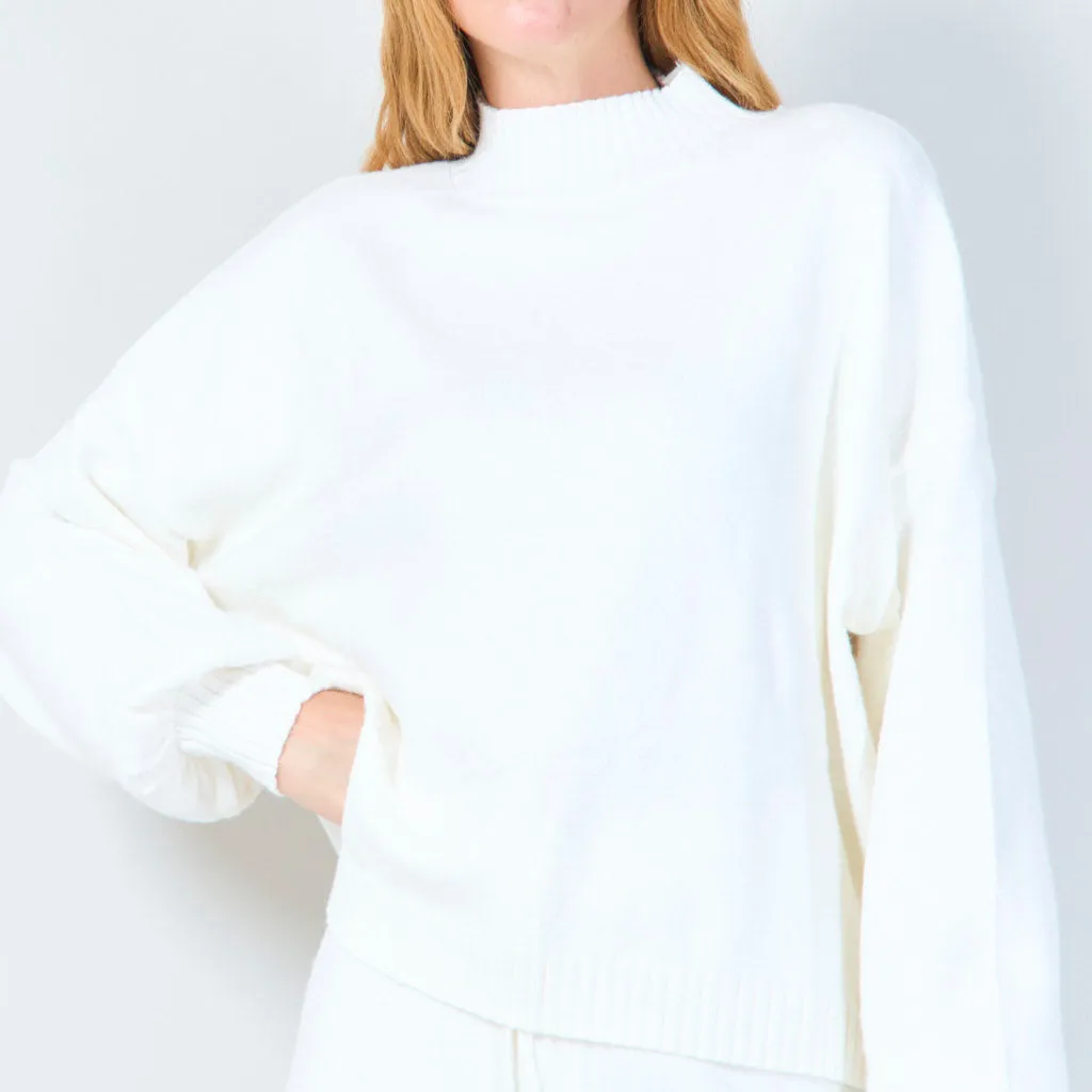 Ribbed high-neck knit set wholesale