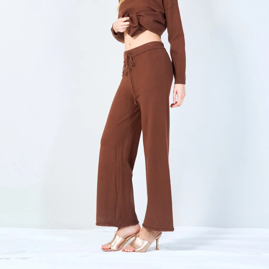 Ribbed high-neck knit set wholesale