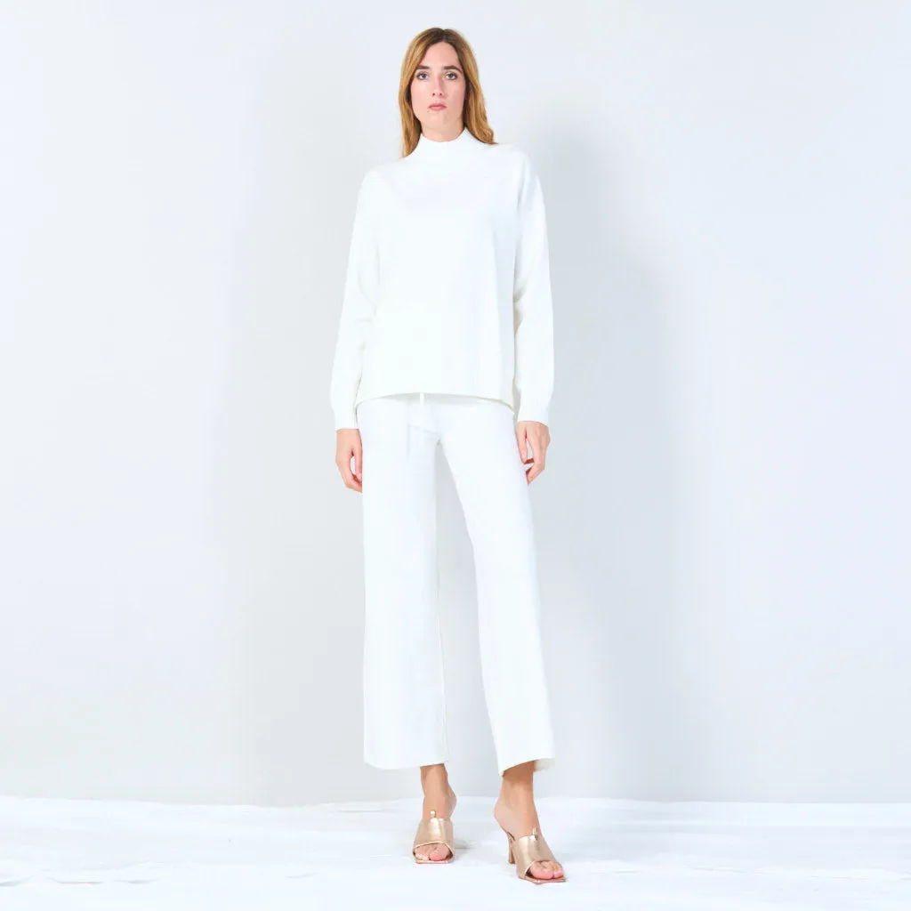 Ribbed high-neck knit set wholesale