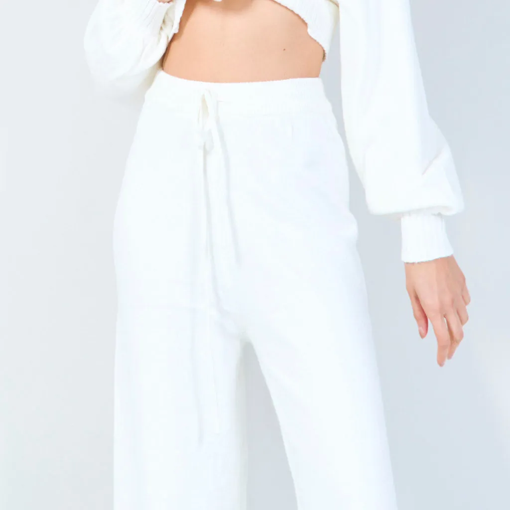 Ribbed high-neck knit set wholesale
