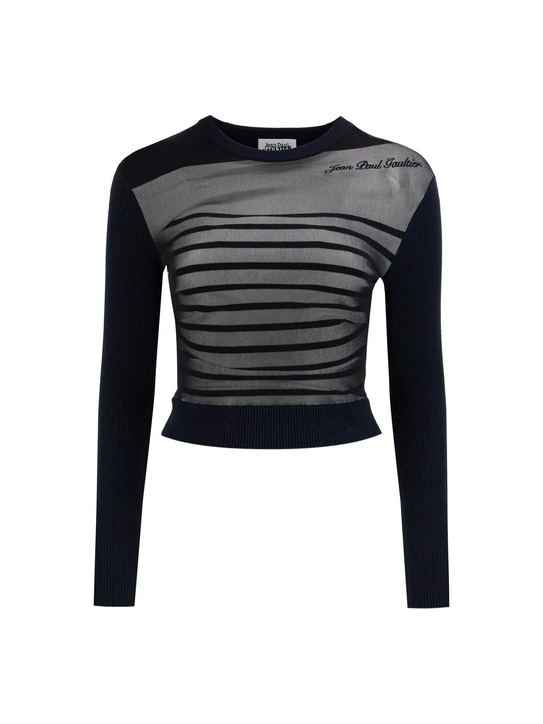 Sailor Striped Mesh Top