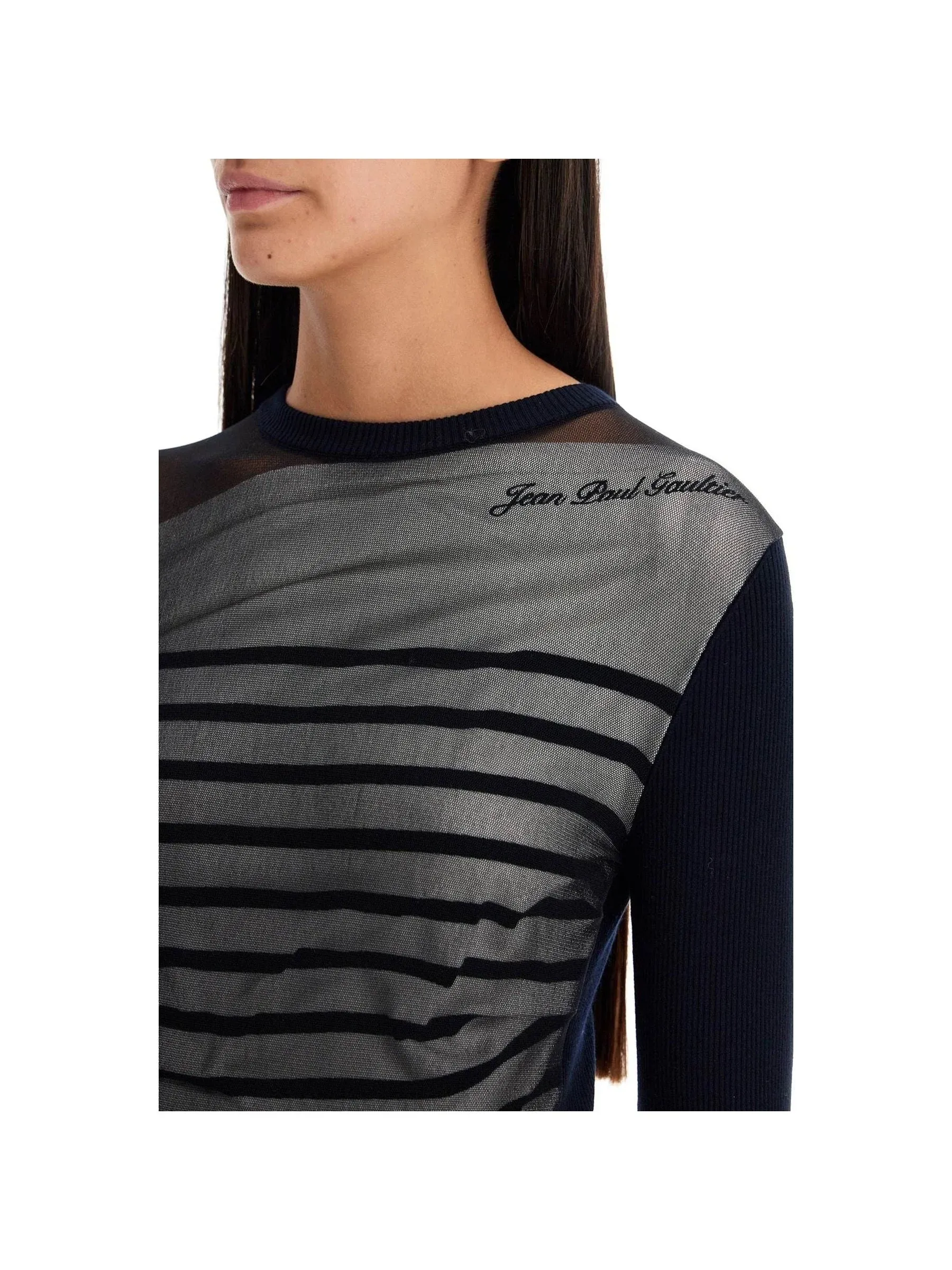 Sailor Striped Mesh Top
