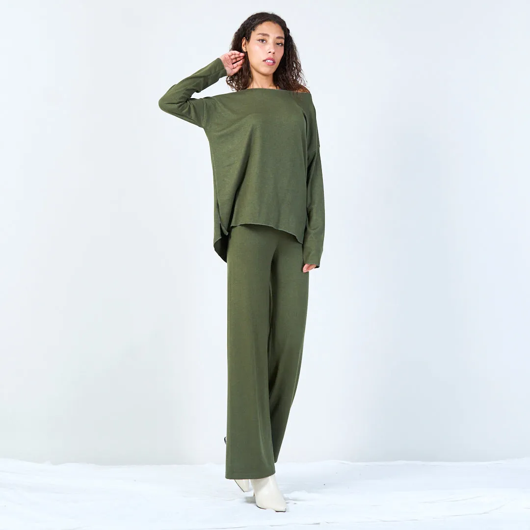 Soft wide-leg lounge pants wholesale