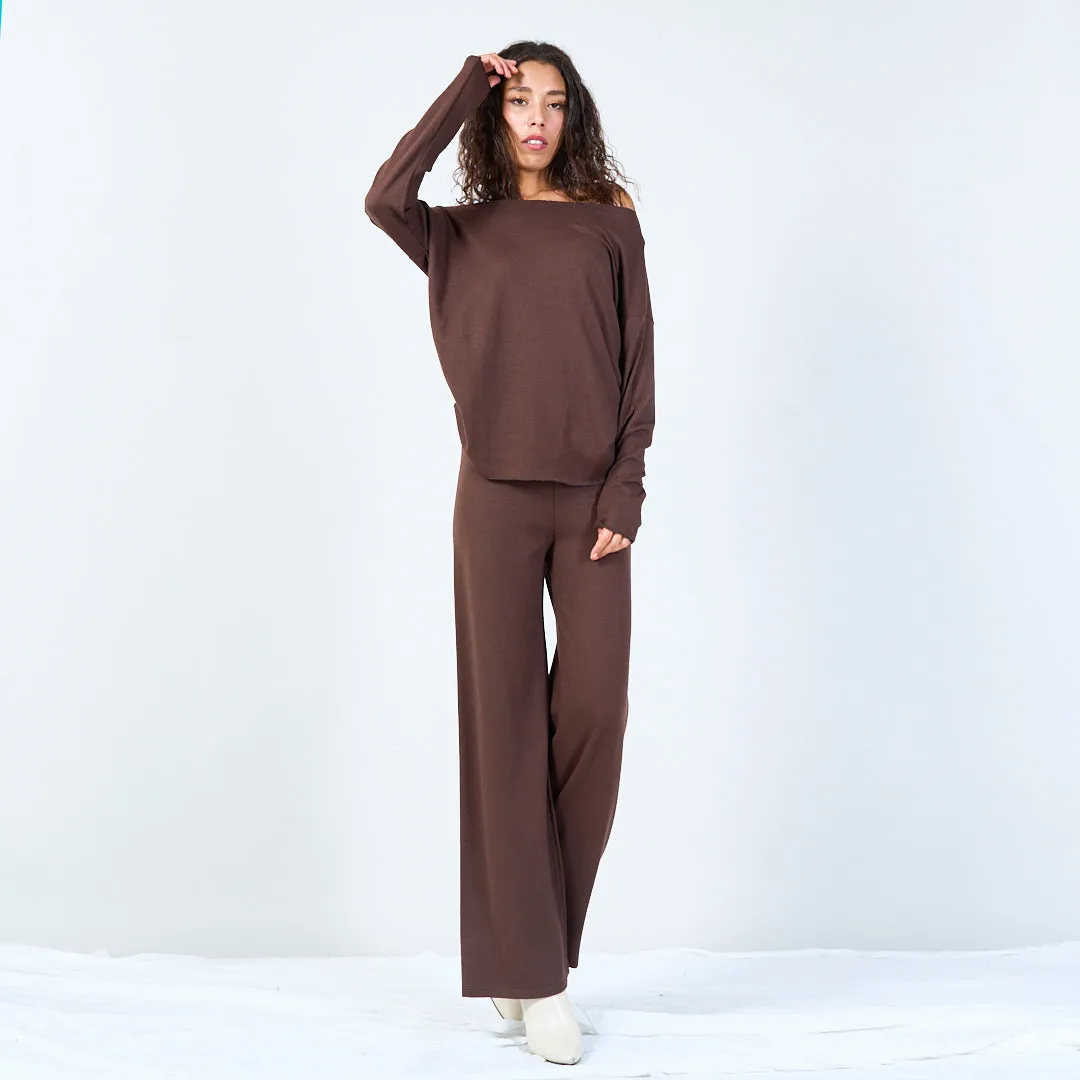 Soft wide-leg lounge pants wholesale