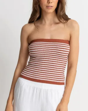 Spirit Strapless Knit Top in Spice