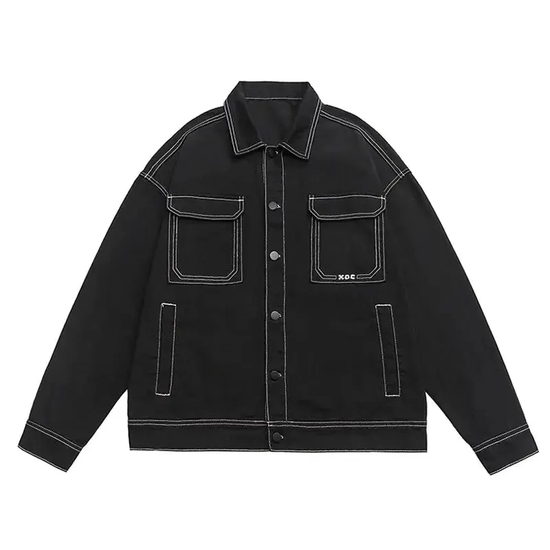 Stitches Contrast Denim Jacket