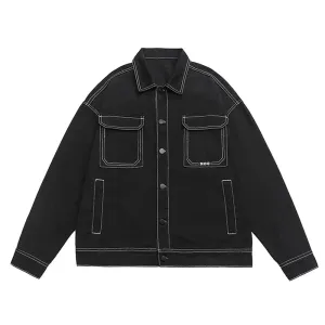 Stitches Contrast Denim Jacket