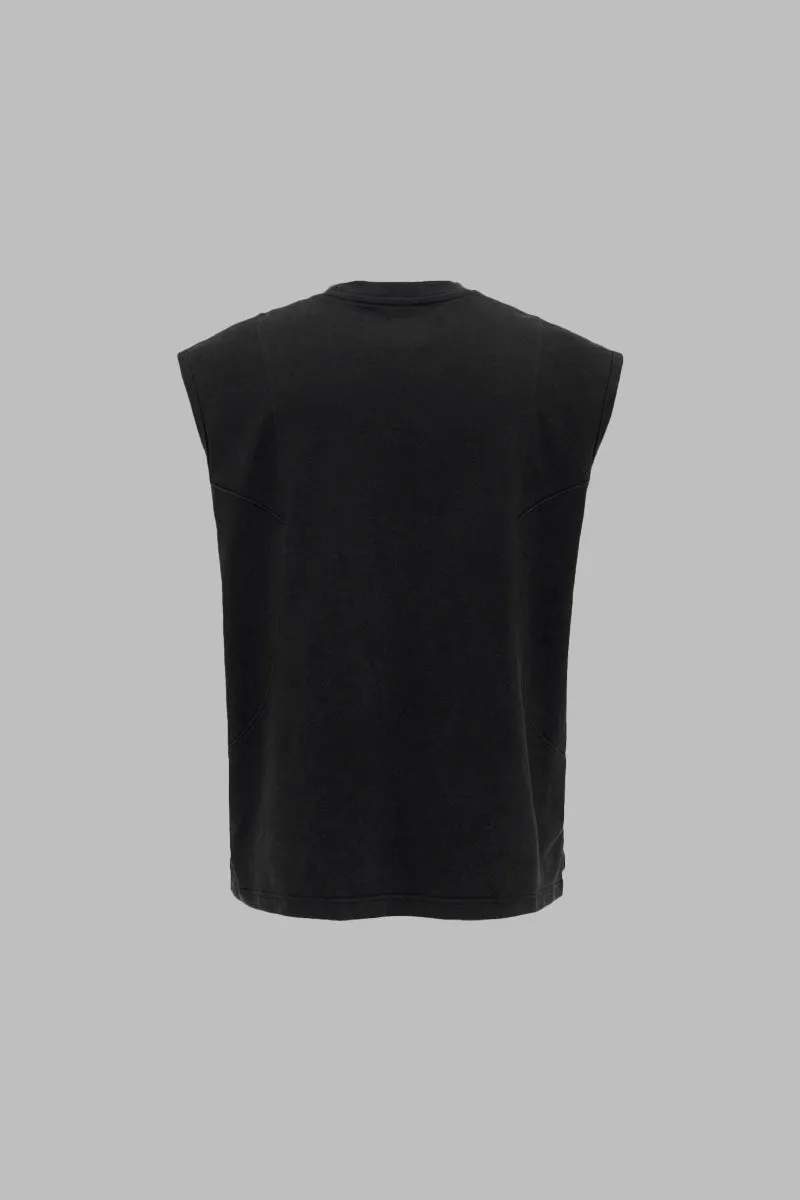 Stone Wash Wide-shoulder Vest