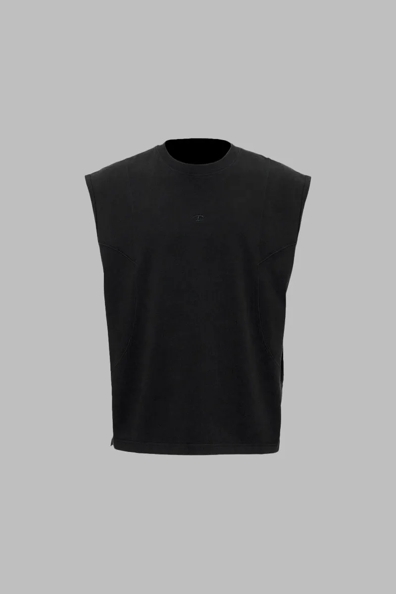 Stone Wash Wide-shoulder Vest