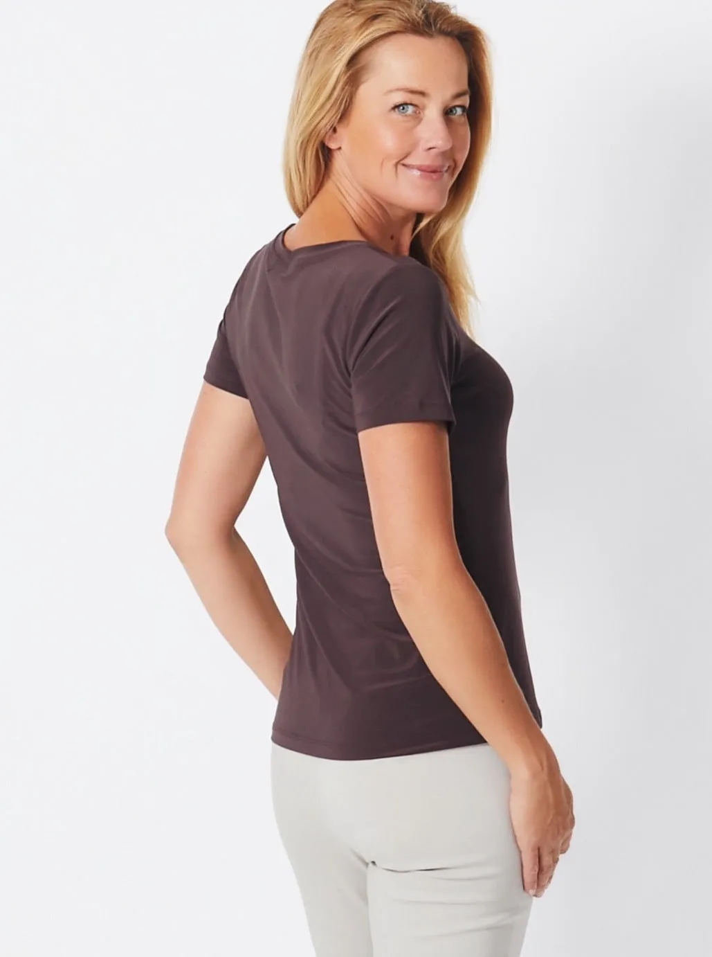 Tubular Short Sleeve Body Top - Latte 10705-s