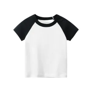 WHITE & BLACK RAGLAN STYLE T-SHIRT