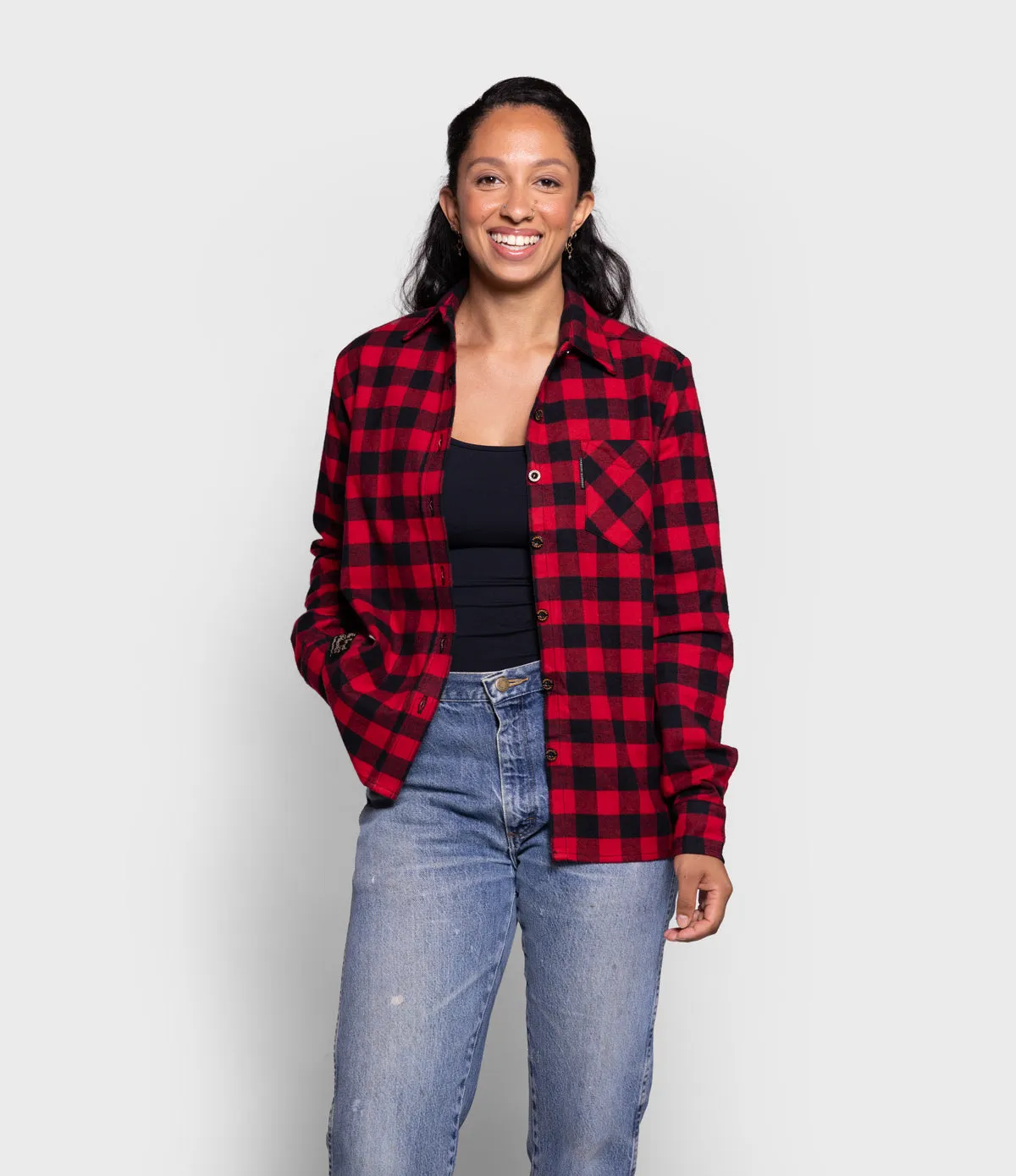 Women's Classic Flannel Shirt - Red Buffalo