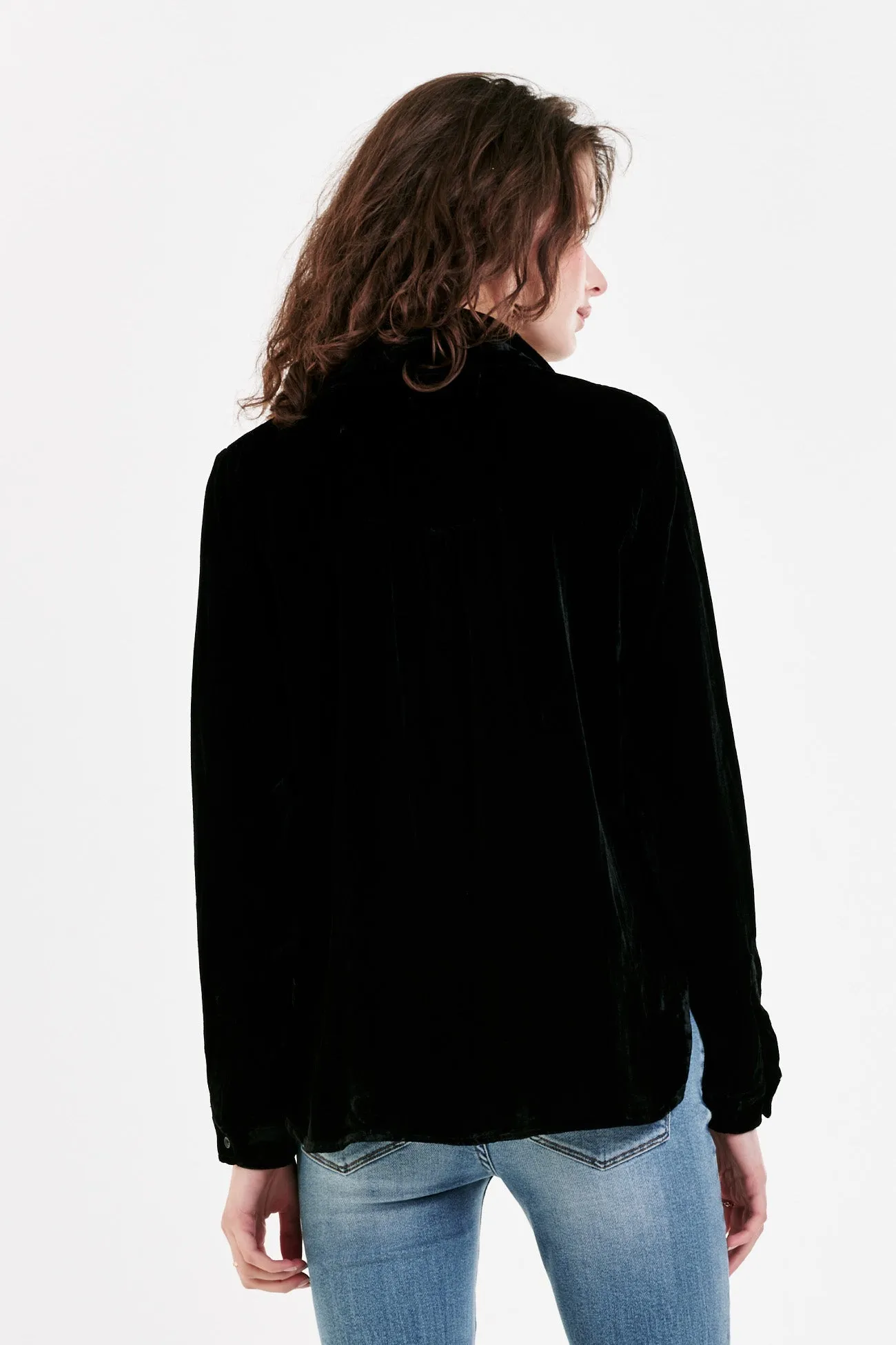 WRENLEY BUTTON FRONT SHIRT BLACK VELVET